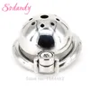 Sodandy 2018 Super Small Devices Stainless Steel Mens Cock Cage Metal Penis Locking Cock Ring Bondage Cbt Sex ToysT1908163272179