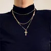 Multilayer Juses Cross pendant Necklace Gold chain Chokers necklaces woomen fashion jewelry will and sandy