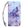 3D Leather Wallet Case For Iphone 12 Pro Max 11 XR XS 8 7 6 SE Galaxy S30 Ultra S21 + Flower Wolf Tiger Owl Lace Card Slot ID Magnetic Cover