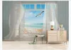 Personalizzato 3d murale carta da parati foto carta da parati 3D stereo finestra al di fuori del gabbiano spiaggia paesaggio marino camera da letto divano sfondo murale carta da parati