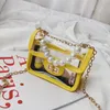 fashion pearl baby girls handbag cute jelly bag children mini messenger bag lucency square kids Single-shoulder Bags Y1165