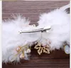 Coiffure papillon en plumes faite à la main, épingle à cheveux blanche, accessoires pour robe de mariée, bijoux de mariée