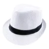 Cappelli a tesa larga avaro Cappello di paglia solido estivo per donna e uomo Fedora da spiaggia Casual Panama Sun Jazz Caps 6 colori 60cm1215o