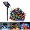 DHL 22m Solar Lamps LED String Lights 100/200 LEDS Outdoor Fairy Holiday Christmas Party Garlands Solar Lawn Garden Lights Waterproof