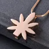 LKJ19992 Rose Gold Leaf Shape Cremation Pendant Women Gift Necklace Memorial Urn Ashes Holder Keepsake Jewellery213Q