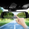 10" touch screen carro espelho media fluxo DVR rear view dashcam1080P full HD lente dupla 170 ° + 140 ° ampla visão ângulo de visão noturna G-sensor