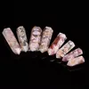 10 pc natural Madagáscar Floco de neve flor de cereja flor torre ponto coluna de quartzo crystal cura sakura ágata wand obelisk coleção