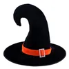 Fashion-Halloween Czarownica Kapelusz Single Layer Wizard Czapka Kapelusz Drukowane Masquerade Party Cosplay Czapki Wicked Witch Accessory Dorosły