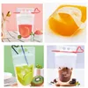 USA Stock Clear Drink Pouches Bags givré Zipper Stand-up Plastic Drinking Bag avec paille avec support refermable Heat-Proof FY4061