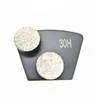 Double Round Segments Grinding Shoes Two Pins Redi Lock Diamond Grinding Pads for Rough Concrete Terrazzo Floor 12PCS