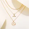 Nieuwe mode goud zilver hanger kettingen voor vrouwen boho vintage golf multilayer lange ketting 2019 mode-sieraden