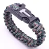 2019 Multifunctionele Outdoor Paracord survival armband 5 inch lengte Kompas Noodfluitje Mes en Schraper armbanden