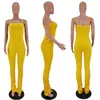 HAOYUAN Sexy Bodycon Stacked Jumpsuit Femmes D'été Dos Nu Corps Salopette Un Peice Ruché Leggings Pantalon Barboteuses Club Tenues T200701