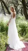 Vintage koronkowe sukienki ślubne z odłączoną spódnicą z długim rękawem aplikacje z koralikami Kolan Długość sukienka ślubna Linia bez pleców Bridal G284F