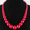 WOJIAER – colliers de bijoux pour femmes, pierre précieuse naturelle, blanc, rouge, bleu, Turquoise, perles rondes graduées, brin de 19 pouces, BF313