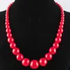 WOJIAER, collares de joyería para mujer, piedra preciosa Natural, blanco, rojo, azul, turquesa, cuentas redondas graduadas, hebra de 19 pulgadas BF313