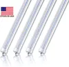 Сток в США + 6000K 8FT LED TUBE T8 Only Pin Fa8 45W Светодиодная замена люминесцентной трубки 8 футов 8 футов Лампы SMD2835 светодиодный лампочку