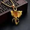 Fashion-Elephant head pendant necklaces for men luxury necklace alloy Cuban chains fashion gold animal jewelry free shipping