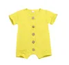 Toddle Summerbaby Rompertjes Snoep Kleur Jumpsuit Pasgeboren Solid Button Bodysuit Boys Klim Kleding Zuigeling Baby Designer Kleding 3-24M AYP6398