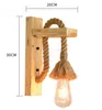 Retro Wall light E27 Wooden Hemp Rope Antique Holder 5W LED Edison Bulb Included For Coffee Shop Hotel Restaurant Lighting MYY