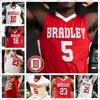 El baloncesto universitario viste baloncesto personalizado de los Bravos de Bradley 5 Darrell Brown 10 Elijah Childs 22 Ja'shon Henry 25 Nate Kennell 2020 Ncaa