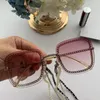 eyeglass frames HC4244 Square Mixed Chain Gradient sunglasses HD UV400 quality exqusite metal leather pearl chain 63151374817