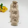 Cadeau cadeau 10pcs sacs de linge de jute pour l'affichage de bijoux cordon de serrage boîte sac d'emballage mariage / Noël toile de jute bricolage1