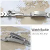 Watchband 20mm 21mm Watch Band Rem rostfritt stål armband krökt slut Silver Watch Accessories Man Watchstrap för Submariner GL284J