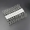 1000 stks / partij Hot Koop Uitstekende Kwaliteit Nieuwe Collectie Rvs Lente Kleding Sokken Opknoping Pegs Clips Klemmen Silver Wasserij