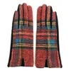 Rękawiczki w kratę Women039s Kolarstwo zimowe rękawiczki wełniane rękawiczki modowe jesień kontrola cieplejsza napęd na zewnątrz ciepłe rękawiczki rękawiczki AC9940773