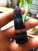 Cristalli di colore arcobaleno punti Punti naturali a strisce fluorite in quarzo reiki guarigione cristallo cure chakra pietra per casa deco 3cm4cm59348658