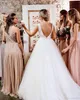 Personalizados Jewel Neck vestidos de noiva 2020 com Bow Sash Varrer Train Tulle A Linha do casamento vestidos de noiva