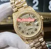 2019 New Men's Wristwatch Digital Face Diamond Watch Diamond Case Diamond Watch Strap Watch Automatic Mechanical Hip Hop Watc283L