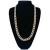 Hot Sale Iced Out Bling Rhinestone Golden Finish Link Chain Necklace Men's Hip Hop Necklace Jewelry Chains Gold