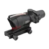 Jaktgevär Scope ACOG 4x32 Fiber Optics Red Dot Illuminated Chevron Glass Etsed Reticle Tactical Real Fiber Sight