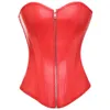 PVC Faux Leather Overbust Corset Bustier S-6xl plus size feminino Front Front Corset Push Up Bra Red Black LC5223