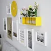 Multi-frame Moderne Stype Grote po frame thuis creatieve klokken po wanddecoratie Houten Fotolijst Set Muur Frames287g