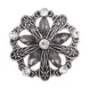 Noosa Rhinestone Jewelled Retro Silver Hollow Flower Snap Przycisk Biżuteria Dla 18mm Przycisk Snap Bransoletka Naszyjnik Pierścienie Biżuteria