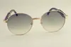 2019 New Round Frame Sunglasses 19900692 선글라스 레트로 패션 태양 바이저 천연 검은 뿔 거울 LE270B