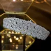 Luxury Big Crown Fashion Water Droplet Zirconia Cube Bride Silver CZ Zircon Heart Stone Marding Accessoires Hair Bijoux 9588620