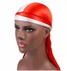 2019 New Fashion Due colori Raso da uomo Durags Bandana Turbante Parrucche Uomo donna Silky Durag Copricapo Fascia Cappello da pirata Accessori per capelli