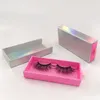 25mm 3d Mink Lashes Custom Own Brand Mink Eyelash Förpackning Box Slide Låda Holografiska Papperslås Box