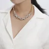 Populär modedesigner lyxig mousserande överdriven stor kedja strass diamant choker uttalande halsband för kvinnliga flickor punk 278t
