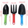 3pcs Iron Head Spade Shovel Fork Planting Tool Garden Colorful Plastic Handle Weeding Tool Kit