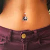 Vintage Elephant Söt liten Navel Belly Button Ringar Stål Belly Barer Personliga Body Piercing Smycken