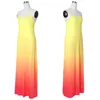 Summer women dresses sling fashion maxi designer dress gradient color pattern large size women clothes party ladies casual dresses