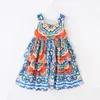 Vestido de tirantes con estampado para niñas, ropa de verano para bebés europeos y americanos, venta al por mayor