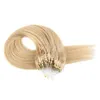 European Russian Remy Virgin Cuticle Aligned Silk Hair Blonde 0.5g*100 Stand Double Drawn Straigh Micro Loop Ring Human Hair Extensions