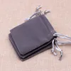 5 * 7cm / 7 * 9cm / 9 * 12 cm / 10 * 16 cm / 13 * 18 cm / 15 * 20 cm verpakking trekkoord grijs kleur fluwelen pouch sachet gift tas voor sieraden bruiloft dingen