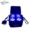 SPAIN STOCK 4X Sailwin 6x18W RGBWA+UV 6in1 LED Par DJ Disco Stage Light Batteria DMX Wireless LED Par Light Smart Mobile PAR CAN Proiettore con borsa da viaggio